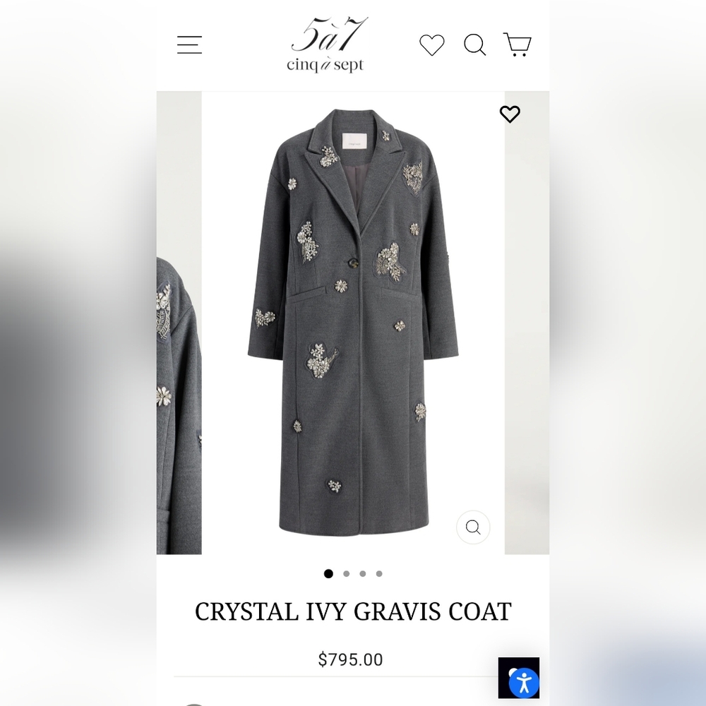 Cinq à SeptCrystal Ivy Gravis coat price $795.00 Heather Grey Size M